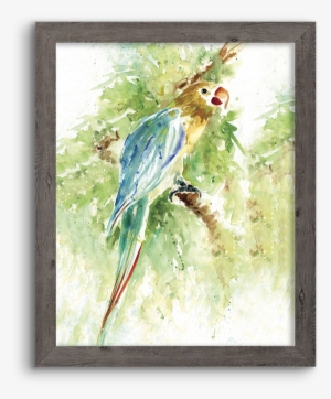 Watercolor Parrot - Palm Island Home Island Beauty I Wall Art - One Size #66751