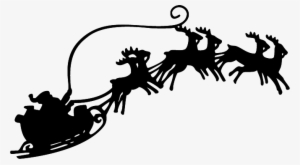 Santa Sleigh Black - Merry Christmas Santa Png #67111
