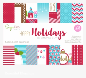 Happy Holidays Patterned Paper Collection - Sugarpea Designs Paper Pad - Happy Holidays 4.25 X #67201