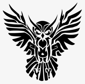 Vector Black And White Black Flying Owl Design Celtic - Owl Tribal Tattoo #68418