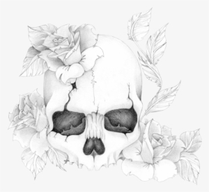 Skull'n'roses By Skrzynia - Flowers And Skull Drawing #68562