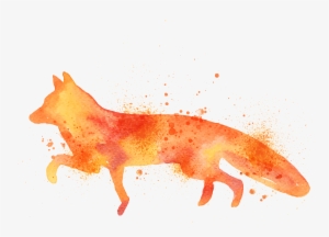 Fox Drawing Art Watercolor Painting Printmaking - Simple Water Color Fox #68582