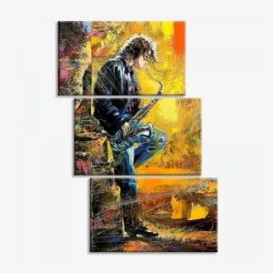 Картина Молодой Парень Играет Джаз - Art Print: Balaikin2009's The Young Guy Playing A S #68721