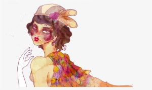 Flappers Drawing Watercolor - Illustration #69006