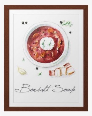 Watercolor Food Painting - Borscht Watercolor #69122