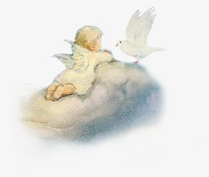 Ange Sur Un Nuagecolombe - Watercolor Paint #69168