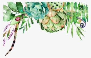 Free Watercolor Crane Composition Png - Floral And Succulent Clipart #69922