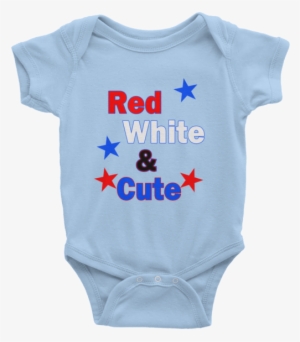 Red White And Cute Blue Onesie, Fourth Of July, Independance #600375