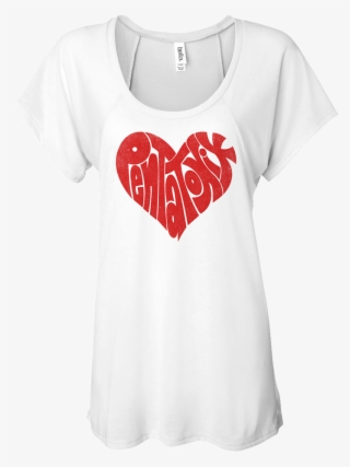 Heart Logo Women's Flowy Raglan Tee - Active Shirt #600408