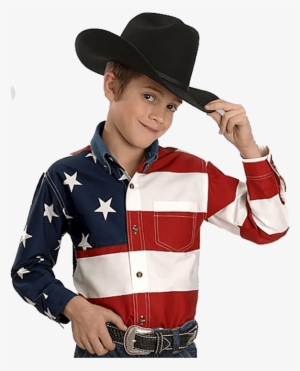 Roper Boy's Long Sleeve Shirt Stars & Stripes American - Costume Hat #600445
