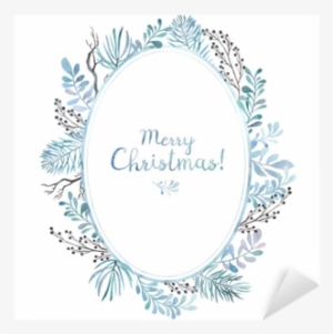 Watercolor Oval Frame Of Different Branches - Watercolor Painting #600581