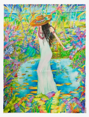 Tropical Watercolor Painting By Ron Teixeira Tahiti, - Visual Arts #600948