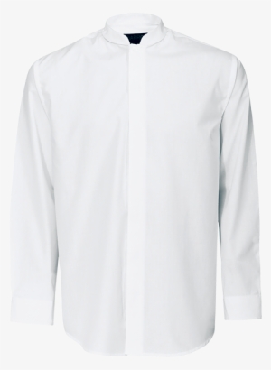 Men's White Barista Shirt With Mandarin Collar - Sleeve #601966