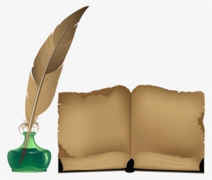 Ancient Book And Inkwell Png Clipart Svg Royalty Free - Old Open Book Png #601990