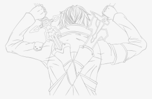 Drawn Sword Symmetrical - Line Art #602359