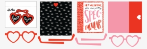 Printable Valentine Cards With Heart Glasses Supplies #603255