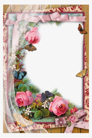 Rose Flower Design Border Png Marcos De Fotos - Love Photo Frame Editor #603537