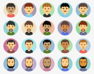Icon Set Of 4 Men With Facial Hair - Man #603681