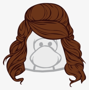 Wig Clipart Brunette Hair - Club Penguin Fire Kimono #604449