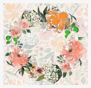 Flower Wreath And Obaqued Flowered Background With - Postcard #604684