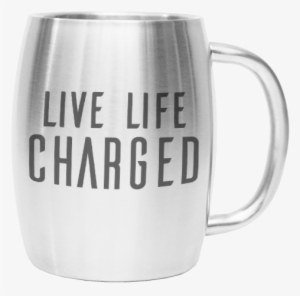14oz Live Life Charged Barrel Mug #605011
