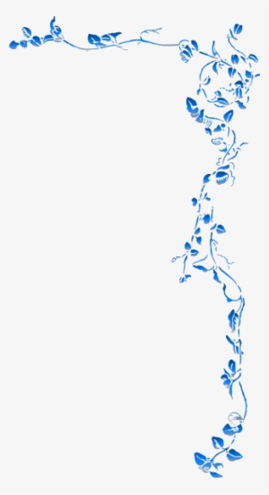 Blue Fade Vine Border Clip Art At Clker Vector Clip - Leaf Border Black And White #605061