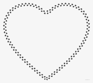 Paw Print With Heart Jpg Black And White - Elegant Heart #605209
