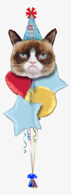 Grumpy Cat Party Face Birthday Balloon - Grumpy Cat Party Face #605566