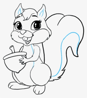 4 Easy Ways To Draw A Squirrel - Cartoon Charecter Line Drawing #606753