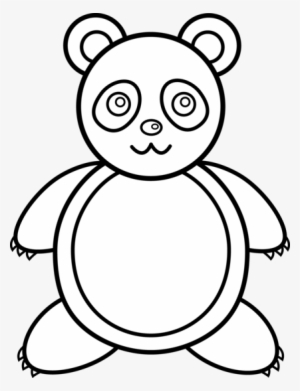 Fashionable Outline Of Panda Giant Red Black And White - Valentine Teddy Bear Coloring Pages #607616