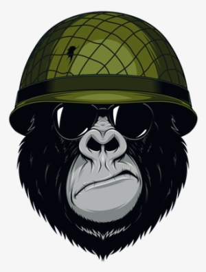 Grit Gorilla Knob Sticker - Goriila Cartoon With Glasses #608339