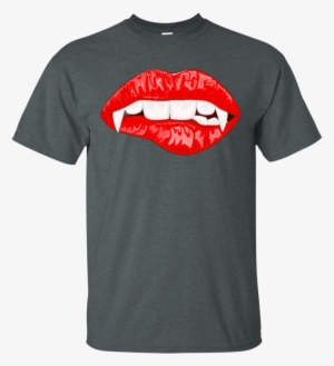 Red Female Lips With Vampire Fangs Halloween Horror - Zombie-outbreak-response-team Tanks #608899