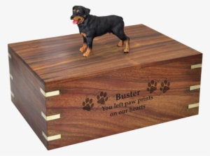 Wholesale Figurine With Engraved Wood Urn - Dog #609295