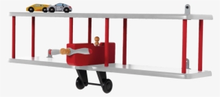 Bi-plane Wall Shelf In Grey With Wooden Toy Cars - Shelf #6000357