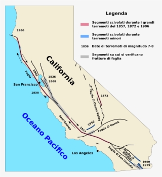 Open - San Andreas Fault On California Map #6002676