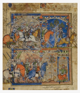 Leaf From The Morgan Picture Bible Unknown French About - Scenes From The Life Of Absalom #6004645