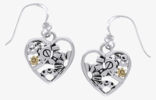 Steampunk Heart Earrings - "peter Stone Jewelry" Steampunk Heart Earrings #6006837