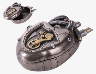 Steampunk Heart Trinket Box - Steampunk Dragon Heart Gear Pulse Radioactive Fire #6007113
