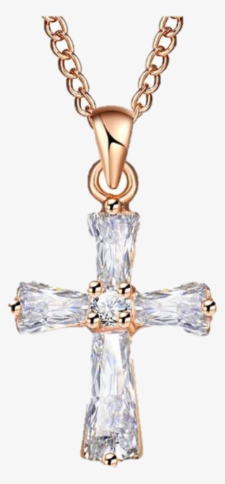 Flex Rose Gold Color Cross Pendant Necklace - Cross Necklaces For Women #6007500