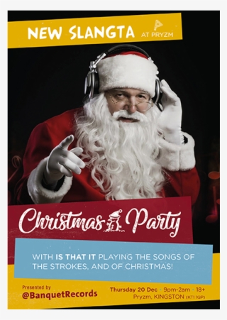 Ns201218 - Santa Claus With Headphones #6020734