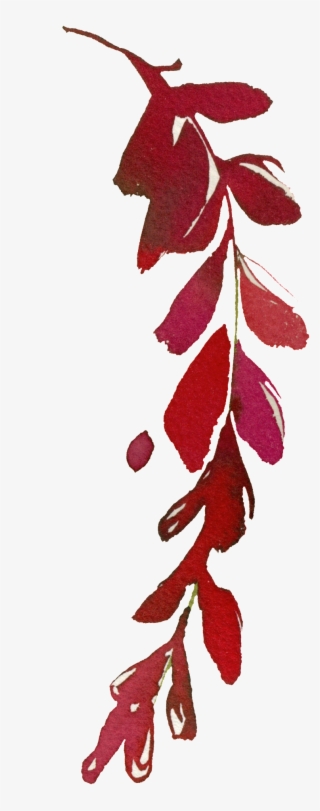 Este Gráficos É Hand Painted Bright Red Leaves Png - Red #6021313
