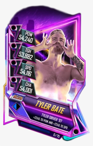 Supercard Tylerbate S3 15 Summerslam17 Supercard Tylerbate - Wwe Supercard Neon Cards #6024102