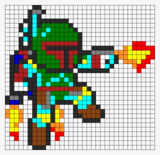 Boba Fett Jumping - Hama Beads Boba Fett #6025282