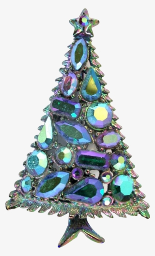 Vintage Hollycraft Blue Ab Rhinestones Christmas Tree - Christmas Tree #6026129