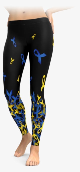 Down Syndrome Awareness Falling Ribbon Leggings - Irish Pride - Limited Edition #6028076