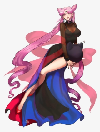 Black Lady, Chibi Usa, And Luna-p - Sailor Moon Black Lady Full Body #6028702