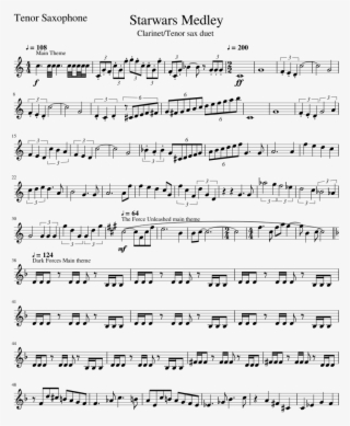 Starwars Medley Tenor Saxophone Sheet Music For Tenor - Vocaloid Viola Sheet Music #6030074