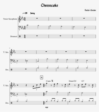 Cheesecake Sheet Music For Tenor Saxophone, Bass, Percussion - Cheesecake Sheet Music #6030357