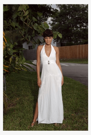 Natural Cotton Collection Women Elena Long Dress - White Halter Dress Beach Summer #6030572