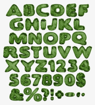 Green Blowup Font Alphabet #6031153